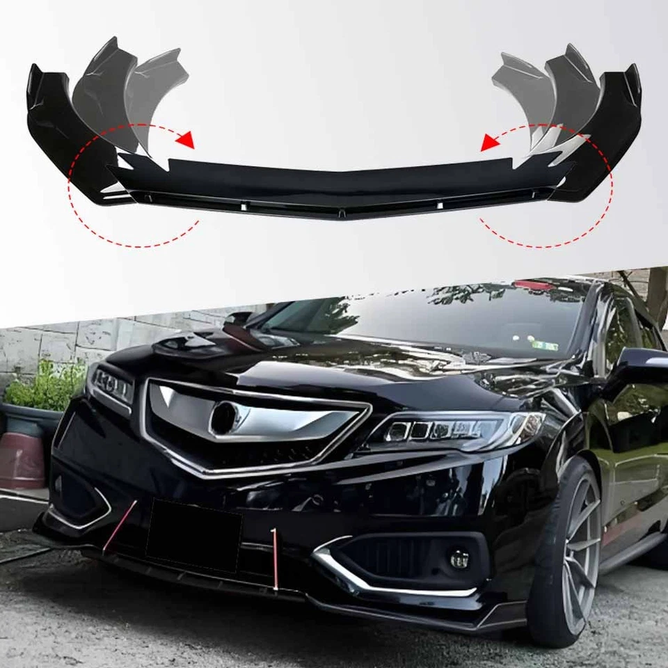 GLOSSY BODY KIT FRONT BUMPER SPOILER LIP DIFFUSER FOR Acura RL RLX Sedan CT Foto 1 de 4