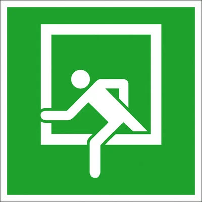 SIGNSAFETY® Fluchtwegschild - langnachleuchtend Notausstieg - Folie oder Alu