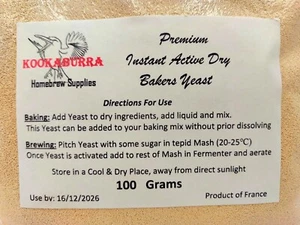 Premium Bakers Yeast 100g - Baking & Home Brew, Fast Next Day Post from NSW - Picture 1 of 1