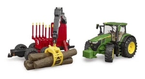 BRUDER - JOHN DEERE 7R350 con rimorchio per tronchi - 1/16 - BRU3154 - Foto 1 di 4