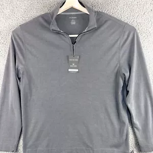 Van Heusen 1/4 Zip Sweater Mens Large NEW $60 Gray Preppy Business Casual Hike - Picture 1 of 13