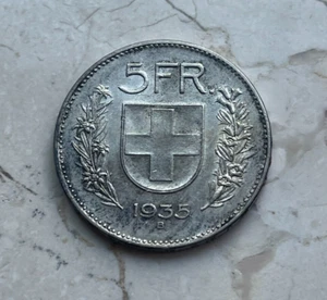 1935 Switzerland 5 Francs - Picture 1 of 2