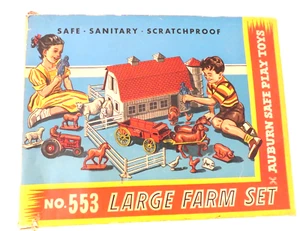 Vintage 1960's AUBURN LARGE FARM playset #553 Near Complete; with Original Box - Picture 1 of 16