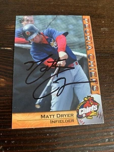 Matt Dryer firmato Peoria Chiefs autofirmato Cardinali Minor Leaguer - Foto 1 di 2