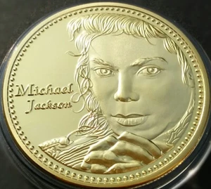 Michael Jackson, King of POP Famous Singer, 24 KT Gold Plated Replica Coin - Picture 1 of 2