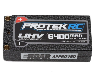 ProTek RC Graphene HV Shorty LiPo Akku 2S 7.6V 6400mAh 130C mit 5mm Stecker ... - Bild 1 von 3