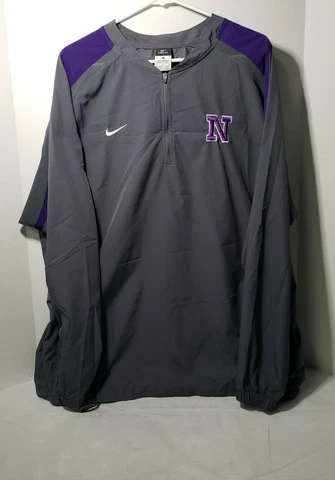 Nike Storm Fit Northwestern Wildcats 1/4 Zip Pullover Grey/Purple Jacket Sz L Cover