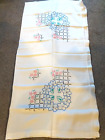 C1950, Vintage, hand embroidered Tea table cloth,46" Square Approx