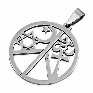 Coexist Necklace Stainless Steel Peace of Religions Pendant Womens Mens Jewelry - Picture 1 of 3