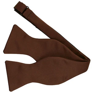 Nueva corbata para hombre 100 % poliéster sólida formal autoatada solo marrón - Imagen 1 de 3
