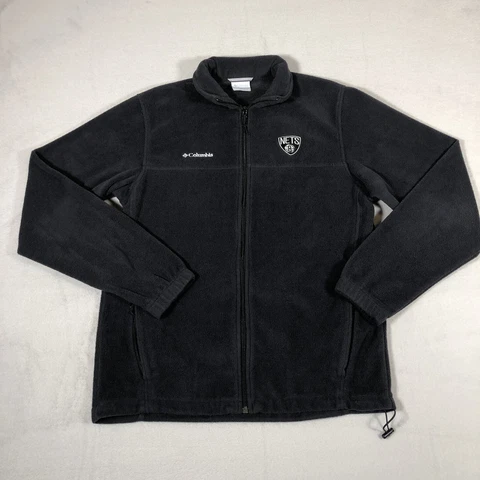 Brooklyn Nets Sweater Mens Medium Black Columbia Full Zip NBA Basketball B2 Cover