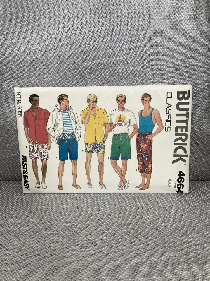 Butterick 4664 Mens Shorts Size L XL Sewing Pattern