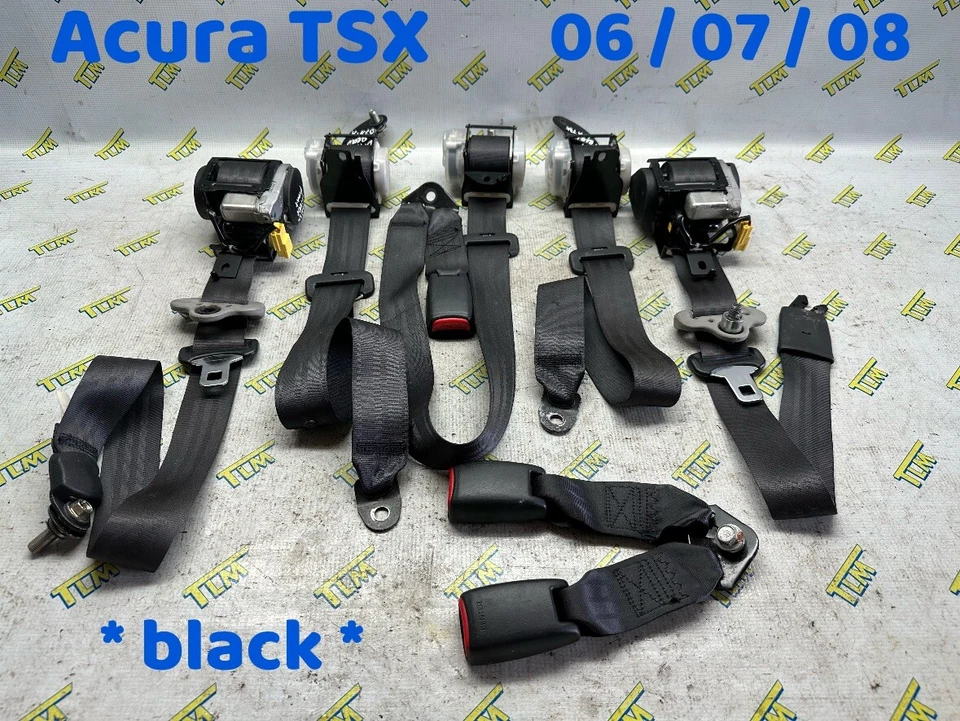 Conjunto de cinto de segurança 06-08 Acura TSX PRETO DIANTEIRO TRASEIRO ESQUERDO DIREITO 2006 2007 2008 07 FABRICANTE DE EQUIPAMENTO ORIGINAL - Imagem 1 de 4