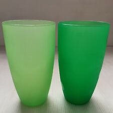 Milo Nestle Glass Green Polka Dot Plastic Coffee Tea Collectibles Vintage 1970's