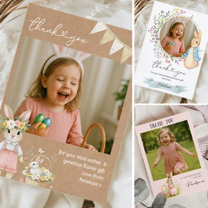 Personalised Photo Easter Thank You Cards - Personalised Easter Card - Picture 1 of 17