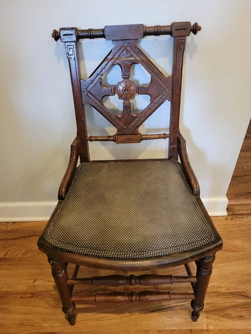 Antique Vintage Wooden Carved Chair Cover