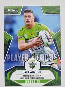 2020 NRL Traders Player in Focus IF15 34 of 79 Jack WIGHTON Canberra Raiders