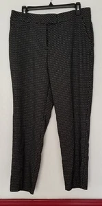 Investments Petite Womens Stretch Pants Size 12PS Black /White Pattern - Picture 1 of 14