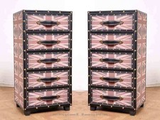 2 UNION JACK Schubladenkommoden Nachtschränke Wardrobe Trunk Container 5 Schubla