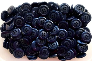 Large 25mm 40L Navy Blue Quality 4 Hole Polished Coat Craft Buttons Button K118 - Picture 1 of 1