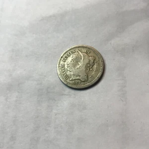 Vintage United States 1867 Silver 3 Cent Nickle Partial LOVE TOKEN Silver Coin - Picture 1 of 4