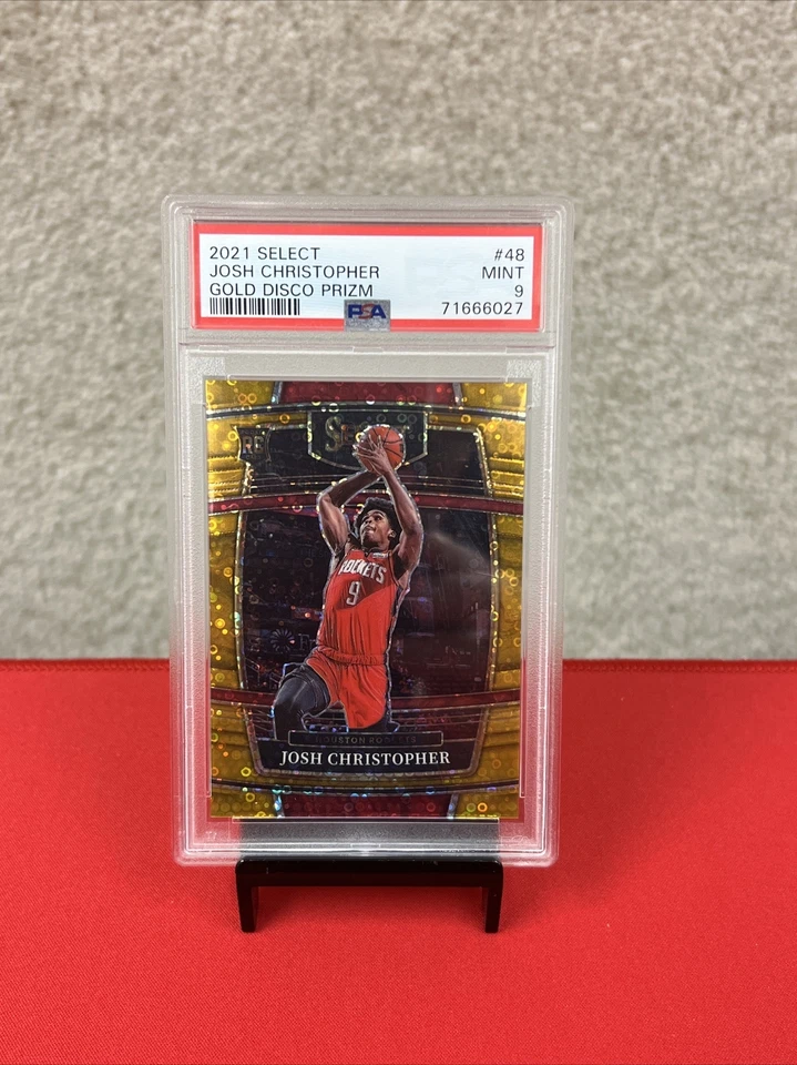 2021-22 Panini Select Gold Disco Prizm PSA 9 Rookie #48 Josh Christopher #01/10 - Image 1 of 4