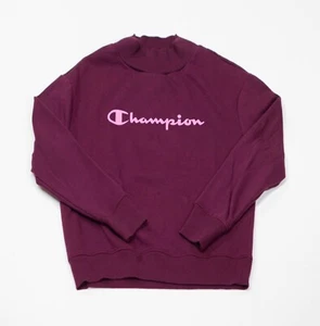 Champion Women Plum Purple Mock-Neck Long-Sleeve Sweatshirt Sweater Size S - Picture 1 of 10