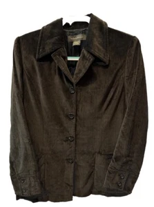 Banana Republic Vintage 90s Tobacco Brown Suede Button Up Jacket Size 8 - Picture 1 of 14