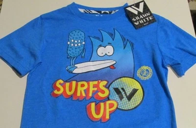 Nuevo con etiquetas - Camiseta de manga corta Shaun blanca para niños - Azul (Talla: S)  Foto 1 de 2