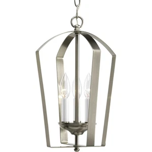 Progress Lighting P3928 Nickel Gather 3-Light 10"W Taper Candle Chandelier - Picture 1 of 9