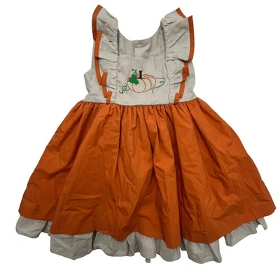 Vestido de Acción de Gracias Eleanor Rose Calabaza Adalyn Talla 4-5 Sin Mangas Foto 1 de 4
