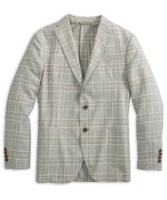 Abrigo Blazer Deportivo a Cuadros Johnnie-O Gris Claro Worthington Glen 40R Traje Chaqueta Foto 1 de 3