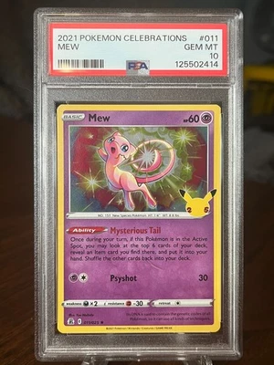 PSA 10 HOLO MEW 011/025 POKEMON CELEBRATIONS 2021 LOW POP - Image 1 of 2