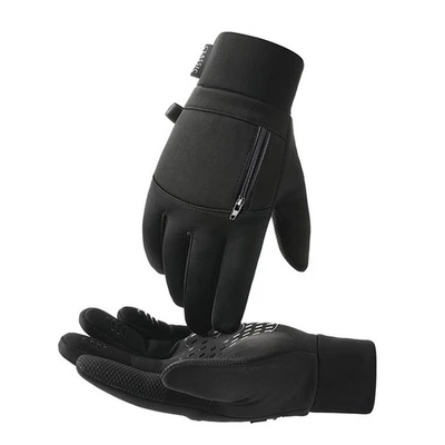 M L XL Unisex Winter Warm Water&Windproof Touch Screen Driving Cycling Gloves - Image 1 of 4