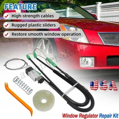 For Cadillac XLR 2004-2009 Driver Side Front Left Window Regulator Repair Kit US Foto 1 de 4