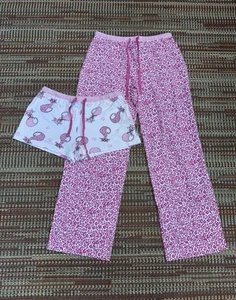 VTG Y2K Mudd Sleep Set Pants & Shorts Cotton Pajama Sleepwear Animal Print Cats - Picture 1 of 10