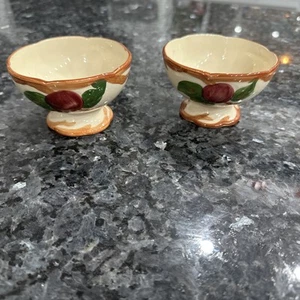 Juego de 2 cuencos de postre de Sherbet franciscanos con patas de manzana de mediados de siglo EE. UU. - Imagen 1 de 6
