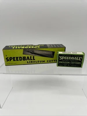 Juego de 5 cuchillas vintage Speedball linóleo cortadores herramienta caja original nº 1 EE. UU. Foto 1 de 4