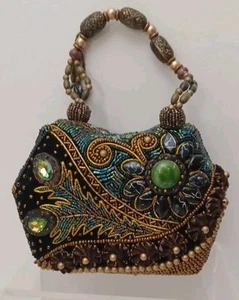 Vintage The Pyramid Collection PERLEN HANDTASCHE Poketbook Tasche sicherer Magnetverschluss L@@K - Bild 1 von 12