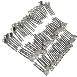 50 Pcs Double Prong Curl Clips Duck for Hair Metallic Headgear Pin Barrettes - Picture 1 of 6