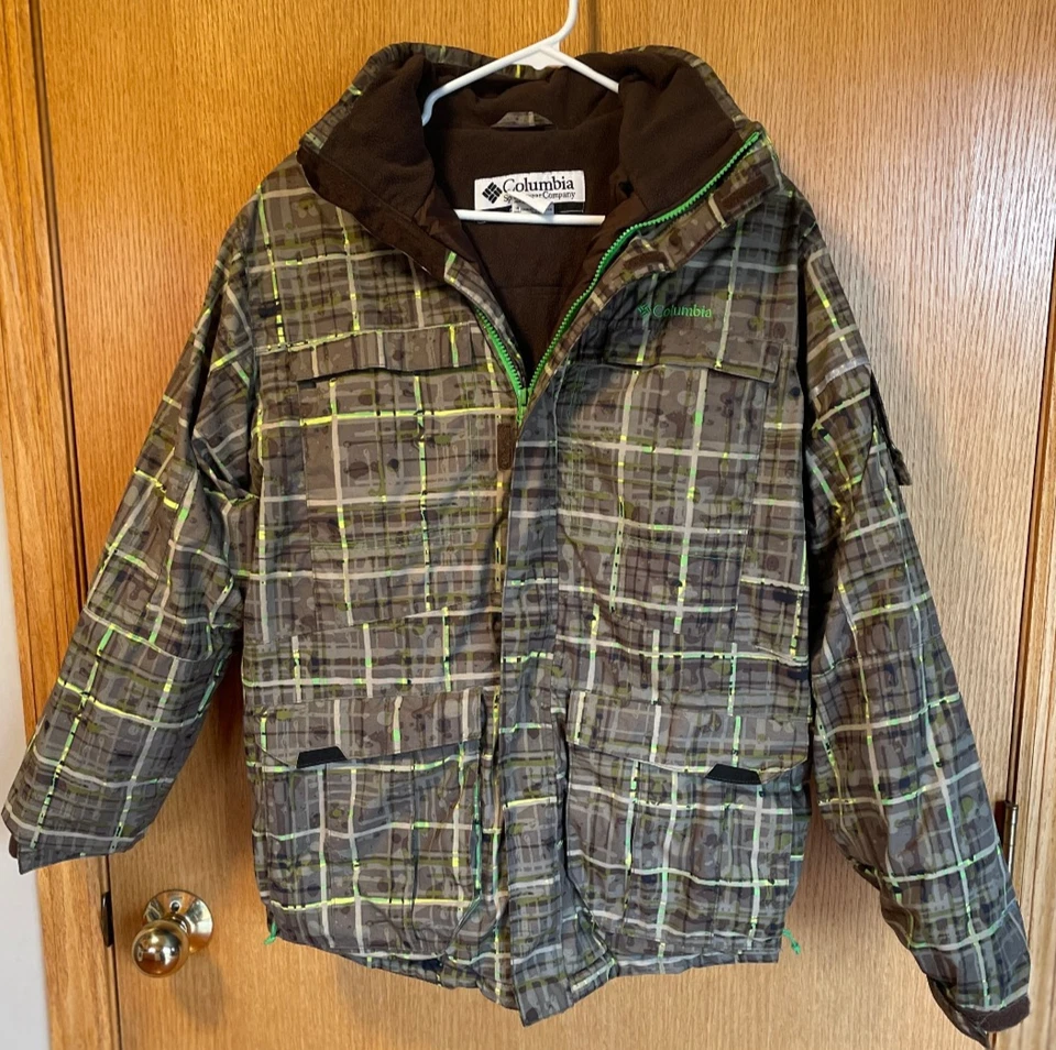 Columbia Omni-Shield Chaqueta Juvenil 18-20 Marrón/Verde Capucha Extraíble Esquí Snowboard Foto 1 de 4