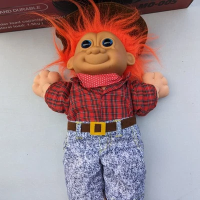 Плюшевая кукла Russ Troll Cowboy Buckaroo Farmer #2369 мягкое тело волосы 12 дюймов - Изображение 1 из 2