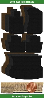 Juego de alfombrillas Lloyd Custom Luxe para Infiniti FX45 2003-2008 (5 piezas) #T1W Foto 1 de 4
