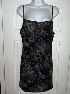Forever 21 Womens Midi Bodycon Dress Size Large Black Stretch Knit Lined - Picture 1 of 7