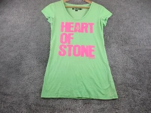 Volcom T Shirt/Tee 10 Round Neck Short Sleeve Womens Cotton Green Pink - Picture 1 of 13