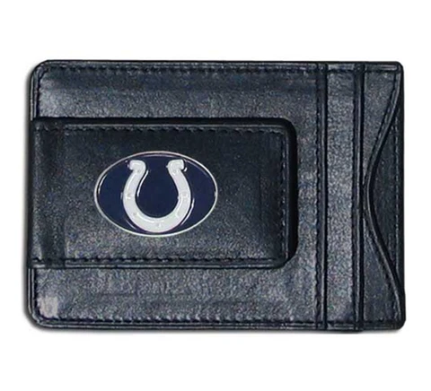 Indianapolis Colts NFL Football Team Leather Card Holder Money Clip Wallet Cover