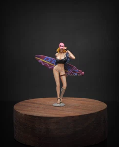 3D PRINT 1/64 swimsuit Surfer girl Android 18 fit 1:64 car street stand painted - Picture 1 of 3