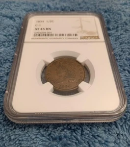Medio centavo 1834, NGC extremadamente fino, XF-45 - Imagen 1 de 4