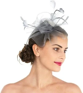 Lucky Leaf Women Girl Hair Clip Hairpin Tea Party Hat Feather Cocktail Wedding - Picture 1 of 3