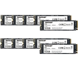 Patriot P300 512GB SSD 2280 M.2 PCIe Gen3 x4 NVMe Internal SSD PC/Laptop 10-PACK - Afbeelding 1 van 5